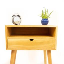 Solid Cherry Nightstand/Bedside Table - One Drawer & Shelf Available in Other Woods Mid Century Modern - thumbnail 3