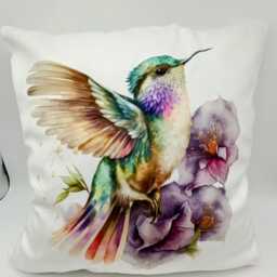 Personalised Hummingbird Cushion - Custom Name Pillow Gift Bird Lover - thumbnail 4