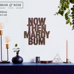 Now Then Mardy Bum Wooden Wall Art - Handmade Song Lyric Sign - thumbnail 2