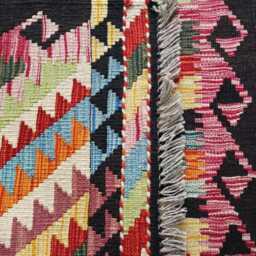 Multicolour Rug, Handmade Artisan Afghan Turkish Scandinavian Navajo Bohemian Flatweave Wool Kilim 156x84 cm - thumbnail 3