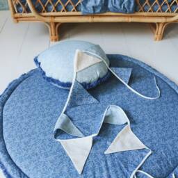 Blue & Navy Barberries - Baby Play Mat, Round Boxkleed - thumbnail 3