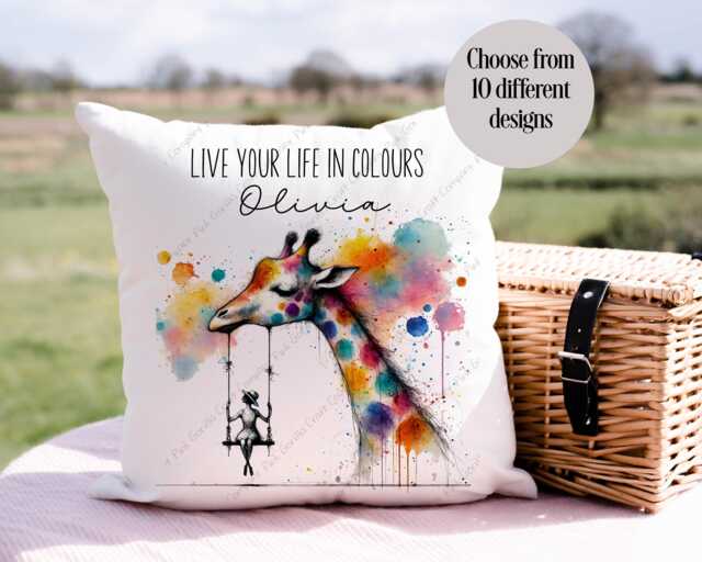 Animal Cushion, Childs Cushion, Be Unique Stand Out, T-Rex Whale, Dinosaur, Bear, Giraffe, Live Life in Colour, Elephant - image 1