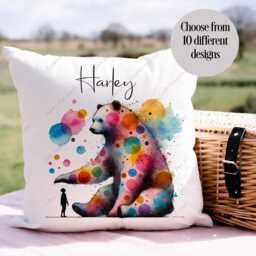 Animal Cushion, Childs Cushion, Be Unique Stand Out, T-Rex Whale, Dinosaur, Bear, Giraffe, Live Life in Colour, Elephant - thumbnail 3