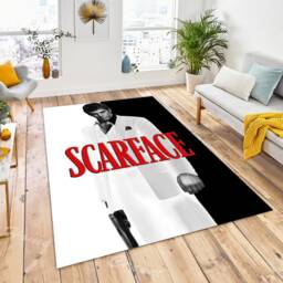 Scarface Rug, Fan Gift, Large & Small Size Tony Montana, Unisex Lover Movie Room Office Design - thumbnail 1