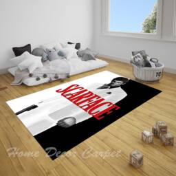 Scarface Rug, Fan Gift, Large & Small Size Tony Montana, Unisex Lover Movie Room Office Design - thumbnail 3