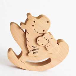 Personalized Wooden Hippo Family Keepsake - First Father's Day Gift - thumbnail 2