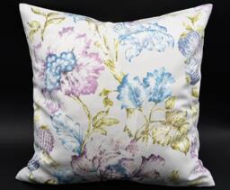 "Purple Floral Pillowcase, White Pillow Cover With Zipper, 45 X cm 40 // 18X18"" 16X16" - thumbnail 1