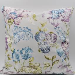 "Purple Floral Pillowcase, White Pillow Cover With Zipper, 45 X cm 40 // 18X18"" 16X16" - thumbnail 2
