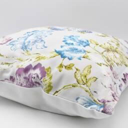 "Purple Floral Pillowcase, White Pillow Cover With Zipper, 45 X cm 40 // 18X18"" 16X16" - thumbnail 3