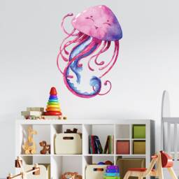 Jellyfish Wall Art - Ocean Decals Under The Sea Nursery Fish Stickers Thevinylcreations - thumbnail 3