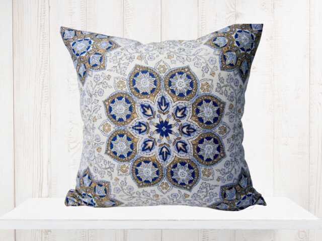 Medallion Pillow Cover in Blue From Jaclyn Smith Home Collection With Trend Fabrics - image 1