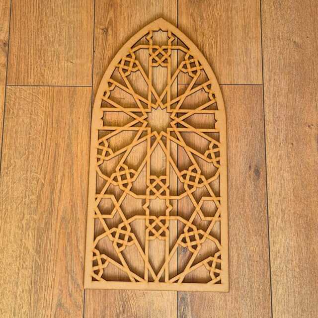 Laser-Cut Mdf Mandala Arch Panel Geometric Floral Wall Art 004 - image 1
