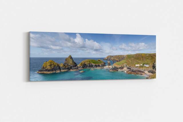 Kaynance Cove Panoramic Canvas Print - Coastal Beach Landscape Wall Art, Large Decor UK - image 1