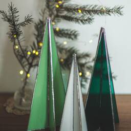 Modern Stained Glass Christmas Trees Tabletop Centerpiece Home Decoration - thumbnail 2