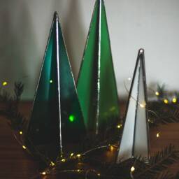 Modern Stained Glass Christmas Trees Tabletop Centerpiece Home Decoration - thumbnail 4
