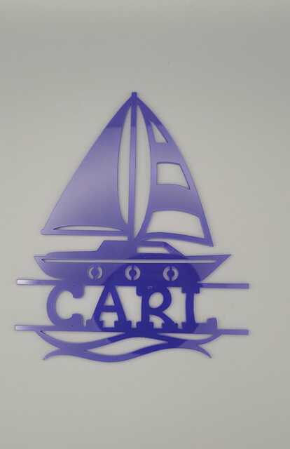 Personalised Nautical, Boat, Sailboat Bedroom Decor, Boat Club Name Sign Name, Door Or Wall Hanger in Acrylic Wood - image 1