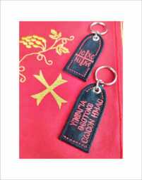 Gold-Embroidered Theotokos Prayer Keychain With Holy Myrrh