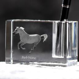 Barb Horse , Crystal Pen Holder With Horse, Souvenir, Decoration, Limited Edition, Collection - thumbnail 2