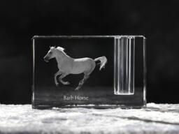 Barb Horse , Crystal Pen Holder With Horse, Souvenir, Decoration, Limited Edition, Collection