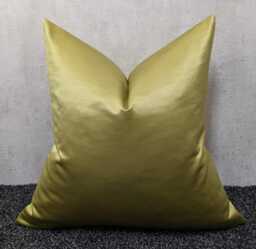 Yellowish Green Satin Cushion Cover - Modern Accent Pillow