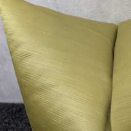 Yellowish Green Satin Cushion Cover - Modern Accent Pillow - thumbnail 4