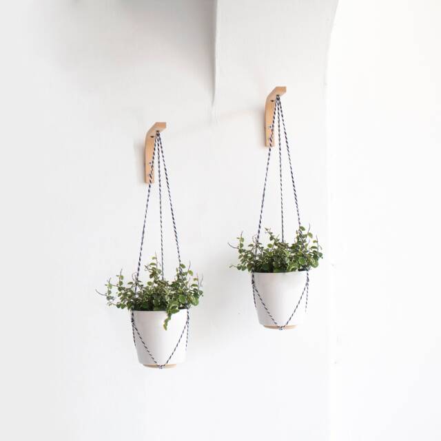 Wall Plant Hanger Mini Set Of 2, Hook For Hanging Plants, Small Hanging, Holder, Wooden Hook, Holder - image 1