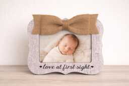 Baby Shower Gift Idea New Mom Personalized Frame Custom Newborn Photo Nursery Decor Girl Love At First Sight