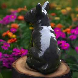 Black French Bulldog Statue Concrete Sculpture Stone Dog Decoration Handmade Ornament Memorial Pet Figurine Animal Decor - thumbnail 3