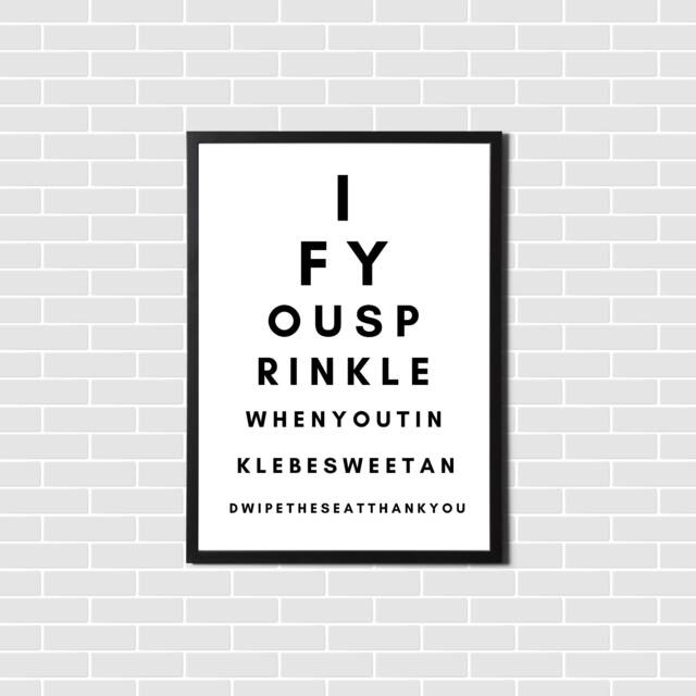 "Funny Bathroom Quote Poster ""If You Sprinkle When Tinkle" - image 1