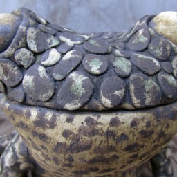 Handmade Ceramic Frog Sculpture, One-Of-A-Kind Fireclay Art - thumbnail 4