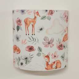 Baby Girl Wall Sconce - Deer, Flowers & Hot Air Balloons Romantic Boho Nursery Decor, Shower Gift, Christmas, Birthday - thumbnail 4