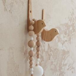 Wooden Bird Wall Hooks Oak/Ash Nursery Decor - thumbnail 2