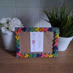 Rainbow Wooden Heart Button Photo Frame 4 X 6 Inches - thumbnail 2