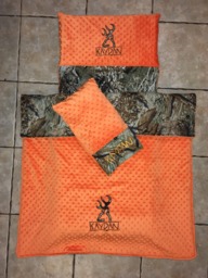 Custom Appliqued Camo Nap Mat Cover, Blanket, Pillow & Case