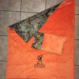 Custom Appliqued Camo Nap Mat Cover, Blanket, Pillow & Case - thumbnail 4