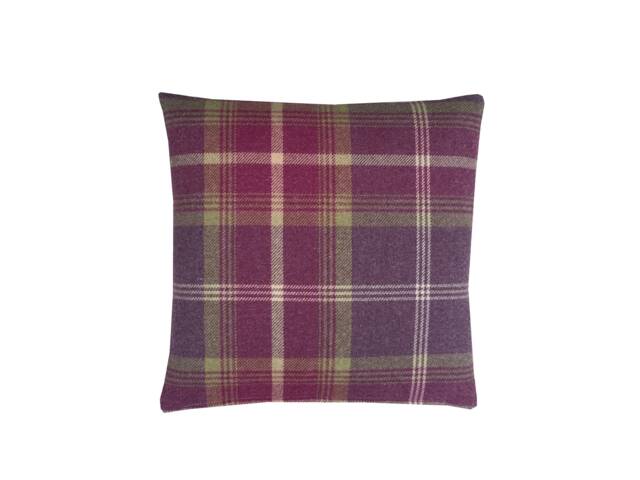 Handmade Double Sided Balmoral Tartan Plaid Cushion Cover Purple Heather Tweed - image 1