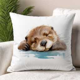 Otter Cushion, Personalised Otter Gift, Pillow - thumbnail 2