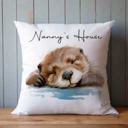 Otter Cushion, Personalised Otter Gift, Pillow - thumbnail 3