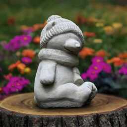 Sitting White Bear Statue Concrete Teddy Figure Cement Animal Decoration Front Door Ornament Garden & Home Sculpture Bear Lover Gift - thumbnail 4