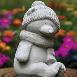 Sitting White Bear Statue Concrete Teddy Figure Cement Animal Decoration Front Door Ornament Garden & Home Sculpture Bear Lover Gift - thumbnail 3