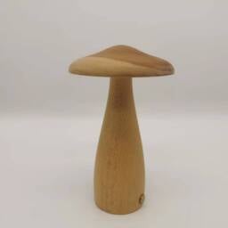 Handmade Wooden Mushroom Usb Desk Lamp, Nightstand Night Light, Decor - thumbnail 3