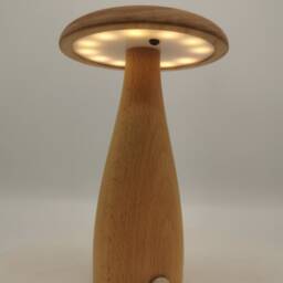 Handmade Wooden Mushroom Usb Desk Lamp, Nightstand Night Light, Decor - thumbnail 2