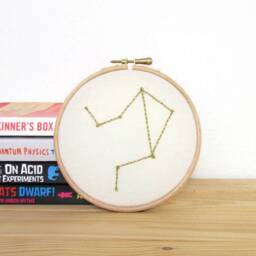 Libra Star Sign Wall Art - Hand Embroidered Zodiac Constellation Gift For October Birthday Or Gift - thumbnail 2
