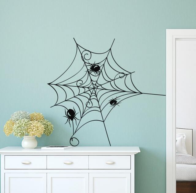 Sider Decor Fall Decor Wall Decals Vinyl Stickers Spider Web For Home Bedroom Art Fd227 - image 1