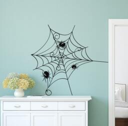 Sider Decor Fall Decor Wall Decals Vinyl Stickers Spider Web For Home Bedroom Art Fd227 - thumbnail 1