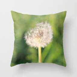 Dandelion in The Sun, Pillow Or Cover Home Decoration, Flower, Landscape, Green, White, Floral Decor, Interior Design, Country Living - thumbnail 1