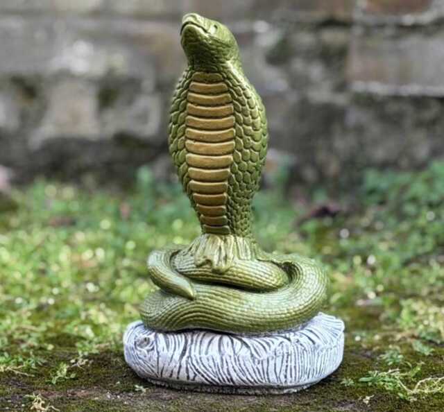 Unique Cobra Statue Concrete King Sculpture Outdoor Snake Figurine Large Ornament Front Door Decoration Handmade Art Gift - image 1