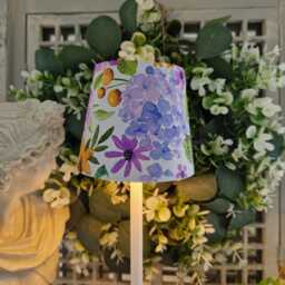 Cordless Touch Lamp. Vibrant Decoupaged Floral Usb Rechargeable Table Lamp