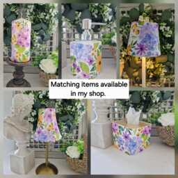Cordless Touch Lamp. Vibrant Decoupaged Floral Usb Rechargeable Table Lamp - thumbnail 4