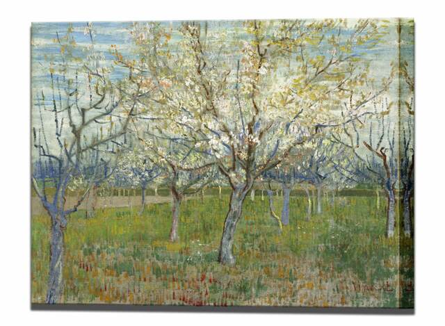 Van Gogh Pink Orchard Canvas Print, Impressionism Wall Decor - image 1